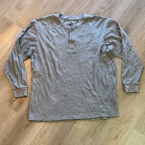 Beverly Hills Polo Club Men’s Long Sleeve Gray Waffle Henley XXL